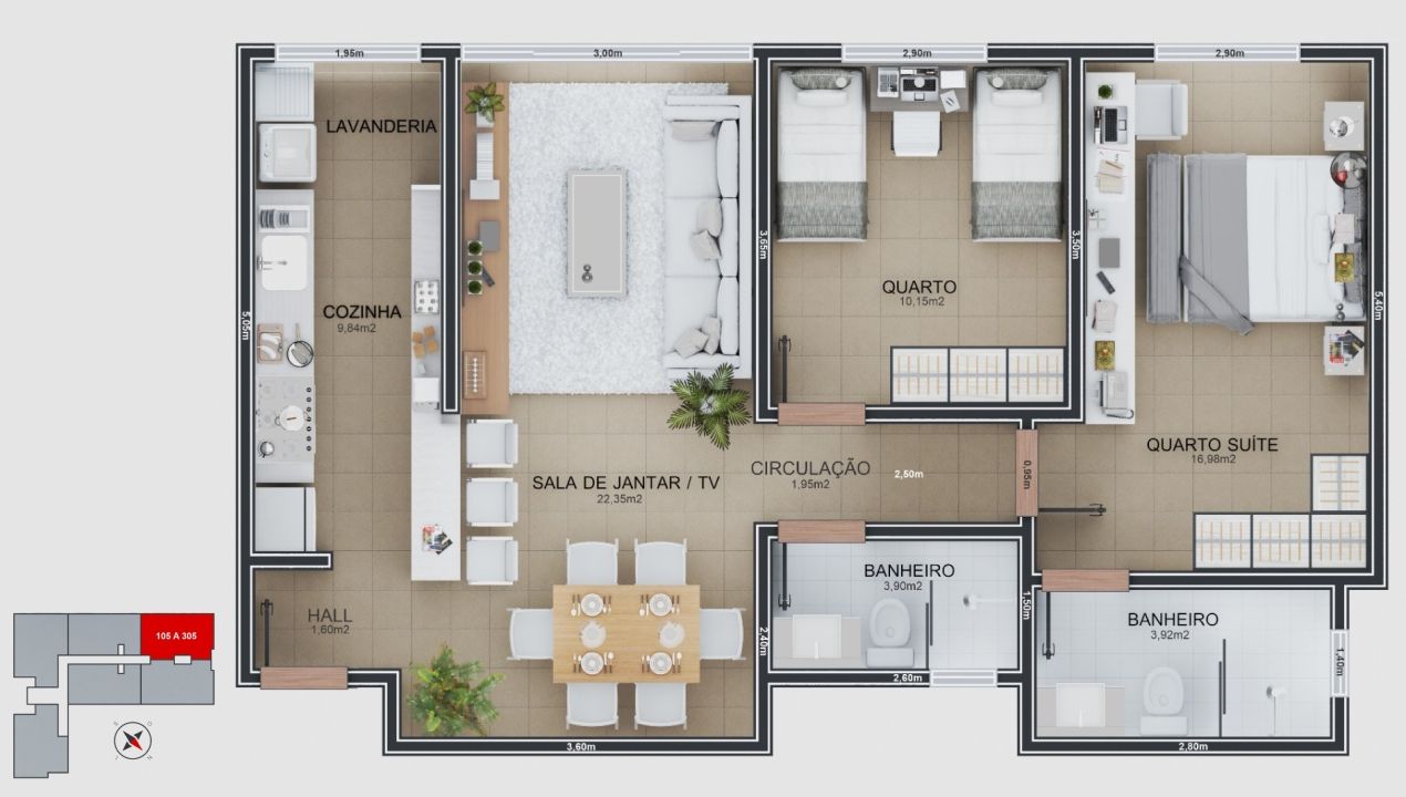 Layout Ap. 105 ao 305